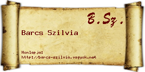 Barcs Szilvia névjegykártya